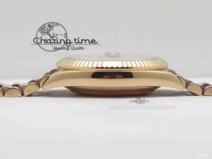 MiroTime 0318 Sophisticated Day-Date 40mm 228239 RG Noob 1:1 Best Edition Brown Roman Dial On RG President Bracelet A 3707